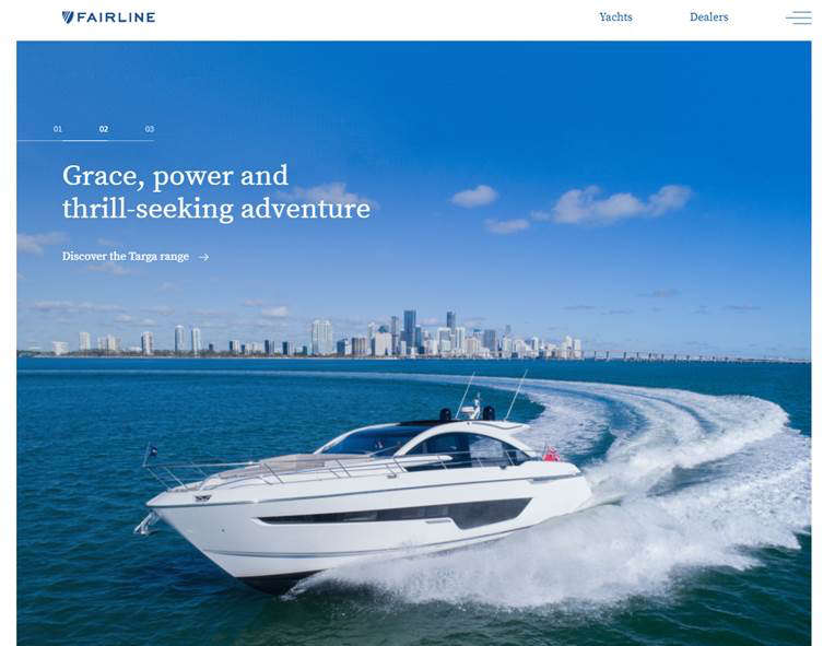 Fairline Yachts reveals new website