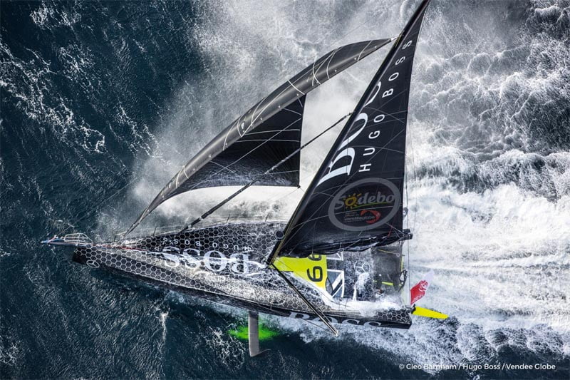 Forty-knot gusts and mouthfuls of Christmas cake at Cape Hope for Alex Thomson