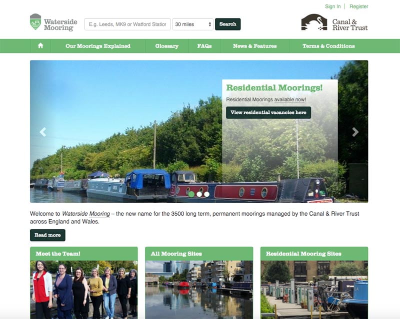 Canal & River Trust launches new 'Waterside Mooring' website