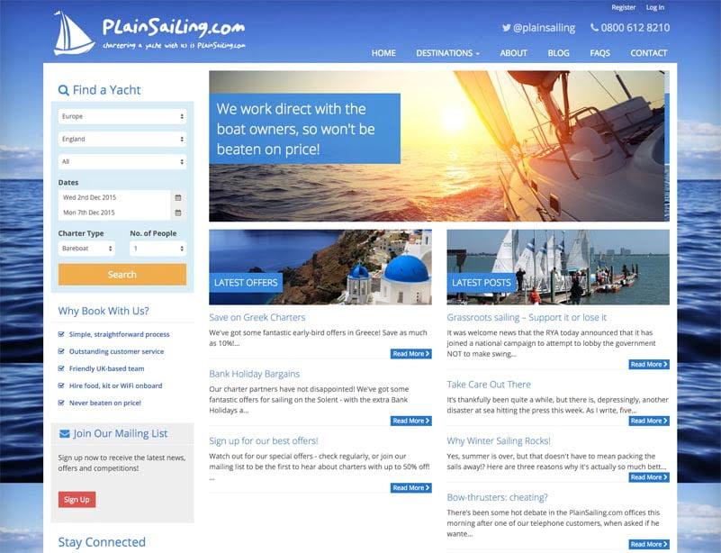 REVIEW: PlainSailing.com yacht charter website