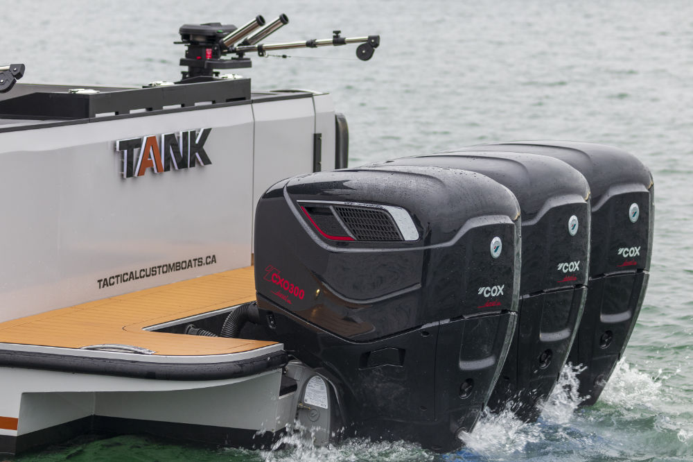 Cox Marine Celebrates First Canadian Customer Triple-CXO300 Setup on Tactical Custom Boat