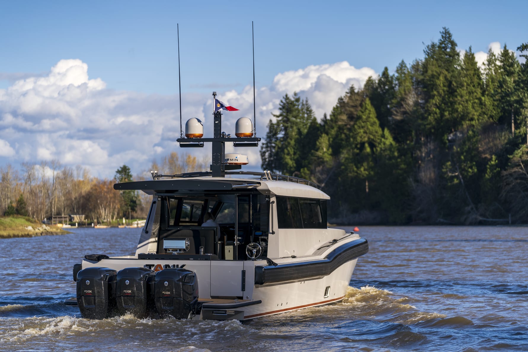Cox Marine Celebrates First Canadian Customer Triple-CXO300 Setup on Tactical Custom Boat